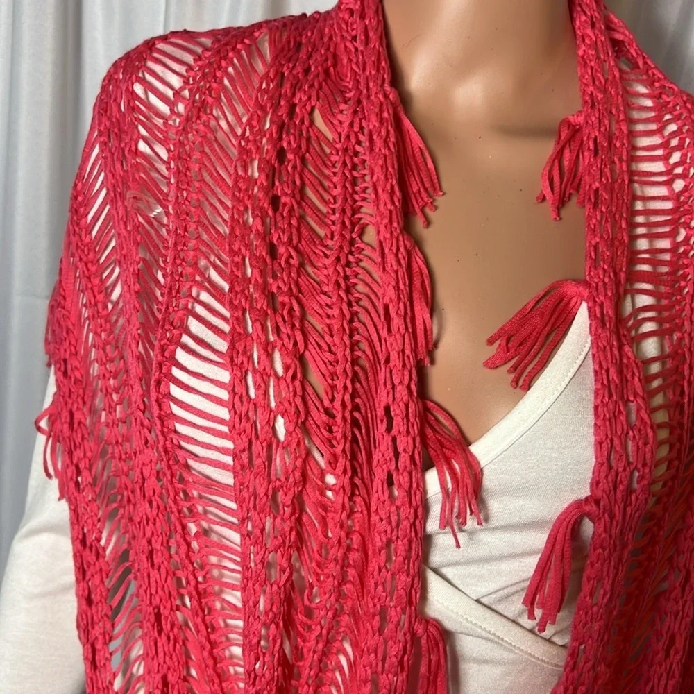 Tahari Macrame Wrap Shawl - Picture 2 of 9